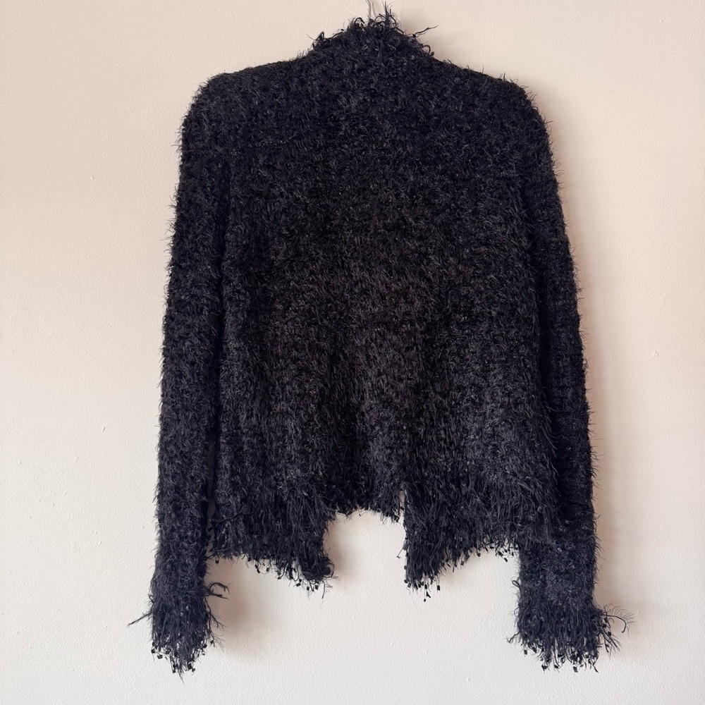 L’AGENCE Azure Textured Cardigan Blazer Black Open Front NWT Size M - Picture 3 of 15